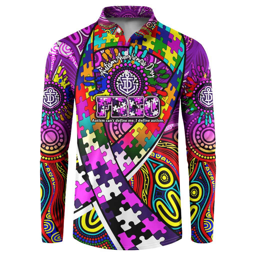 Autism Awareness Australia Fremantle Freo Button Sweatshirt Aboriginal Indigenous Art