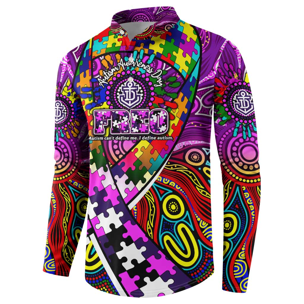 Autism Awareness Australia Fremantle Freo Button Sweatshirt Aboriginal Indigenous Art