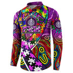 Autism Awareness Australia Fremantle Freo Button Sweatshirt Aboriginal Indigenous Art