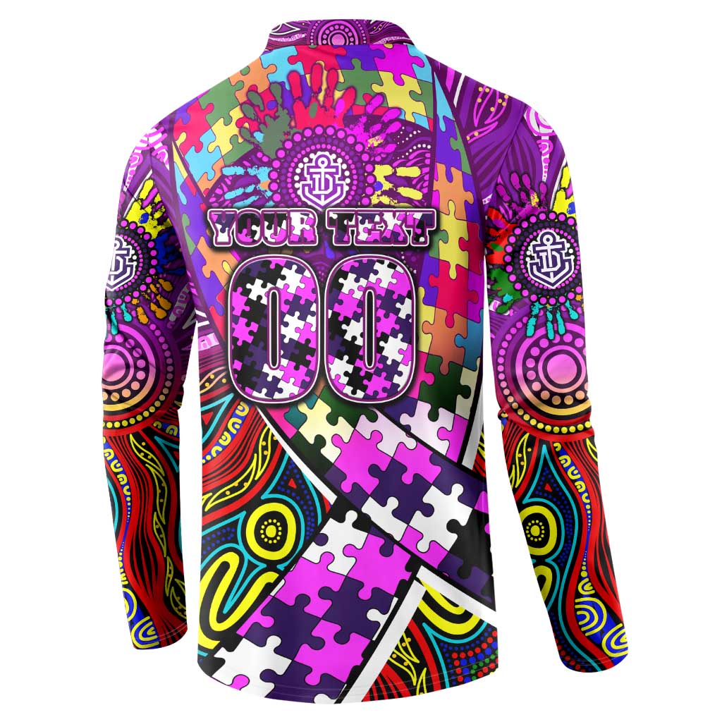 Autism Awareness Australia Fremantle Freo Button Sweatshirt Aboriginal Indigenous Art