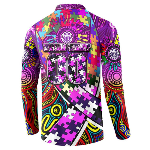 Autism Awareness Australia Fremantle Freo Button Sweatshirt Aboriginal Indigenous Art