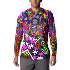 Autism Awareness Australia Fremantle Freo Button Sweatshirt Aboriginal Indigenous Art