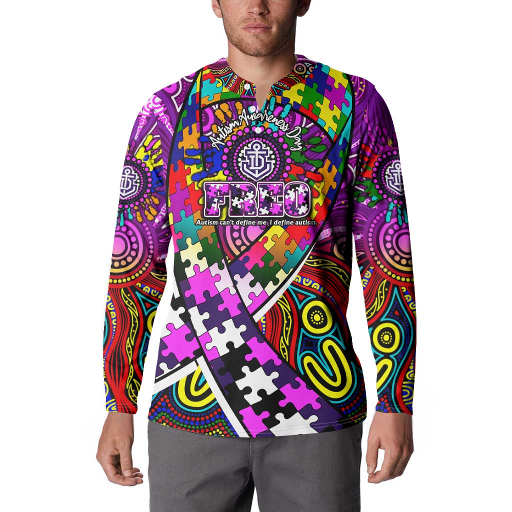 Autism Awareness Australia Fremantle Freo Button Sweatshirt Aboriginal Indigenous Art