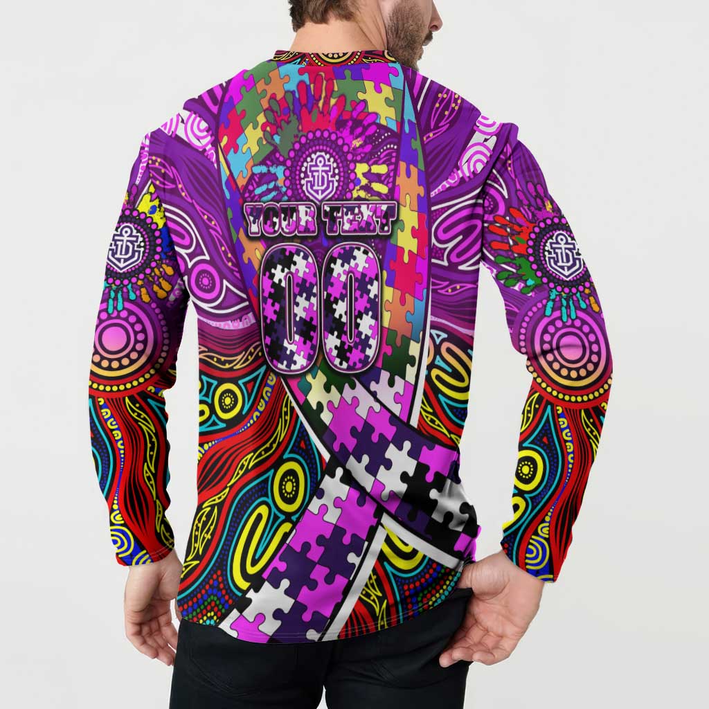 Autism Awareness Australia Fremantle Freo Button Sweatshirt Aboriginal Indigenous Art
