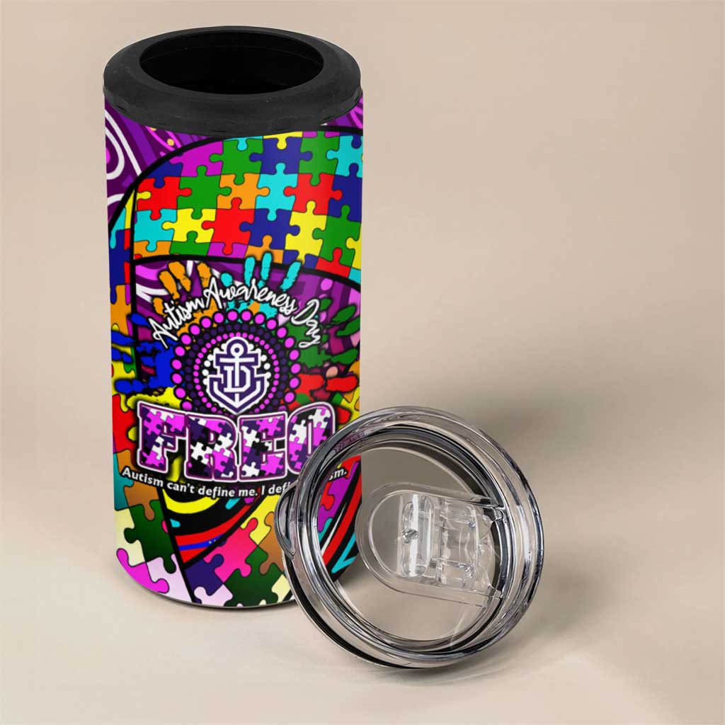 Autism Awareness Australia Fremantle Freo 4 in 1 Can Cooler Tumbler Aboriginal Indigenous Art