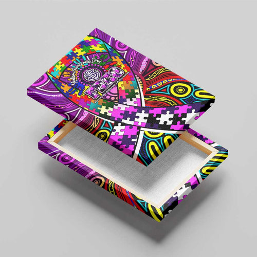 Autism Awareness Australia Fremantle Freo Canvas Wall Art Aboriginal Indigenous Art