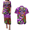 Autism Awareness Australia Fremantle Freo Couples Matching Puletasi and Hawaiian Shirt Aboriginal Indigenous Art