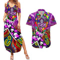Autism Awareness Australia Fremantle Freo Couples Matching Summer Maxi Dress and Hawaiian Shirt Aboriginal Indigenous Art