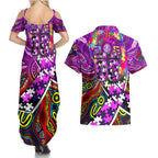 Autism Awareness Australia Fremantle Freo Couples Matching Summer Maxi Dress and Hawaiian Shirt Aboriginal Indigenous Art