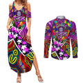 Autism Awareness Australia Fremantle Freo Couples Matching Summer Maxi Dress and Long Sleeve Button Shirt Aboriginal Indigenous Art