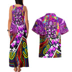Autism Awareness Australia Fremantle Freo Couples Matching Tank Maxi Dress and Hawaiian Shirt Aboriginal Indigenous Art