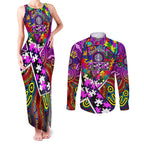 Autism Awareness Australia Fremantle Freo Couples Matching Tank Maxi Dress and Long Sleeve Button Shirt Aboriginal Indigenous Art