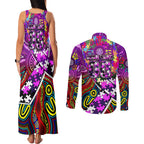 Autism Awareness Australia Fremantle Freo Couples Matching Tank Maxi Dress and Long Sleeve Button Shirt Aboriginal Indigenous Art