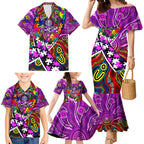 Autism Awareness Australia Fremantle Freo Family Matching Mermaid Dress and Hawaiian Shirt Aboriginal Indigenous Art