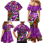 Autism Awareness Australia Fremantle Freo Family Matching Mermaid Dress and Hawaiian Shirt Aboriginal Indigenous Art