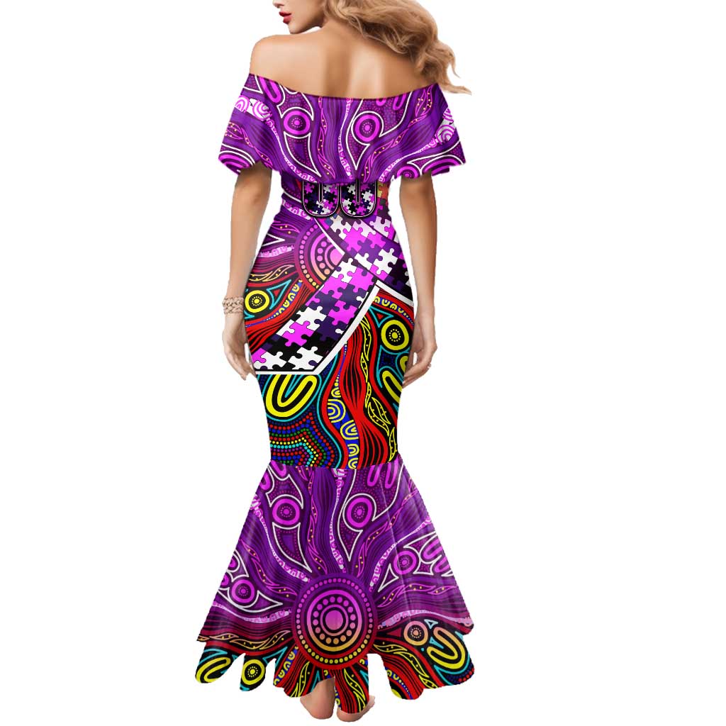Autism Awareness Australia Fremantle Freo Family Matching Mermaid Dress and Hawaiian Shirt Aboriginal Indigenous Art