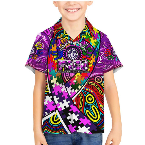 Autism Awareness Australia Fremantle Freo Family Matching Mermaid Dress and Hawaiian Shirt Aboriginal Indigenous Art