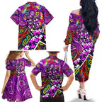 Autism Awareness Australia Fremantle Freo Family Matching Off The Shoulder Long Sleeve Dress and Hawaiian Shirt Aboriginal Indigenous Art