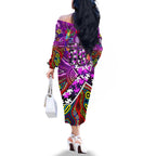 Autism Awareness Australia Fremantle Freo Family Matching Off The Shoulder Long Sleeve Dress and Hawaiian Shirt Aboriginal Indigenous Art