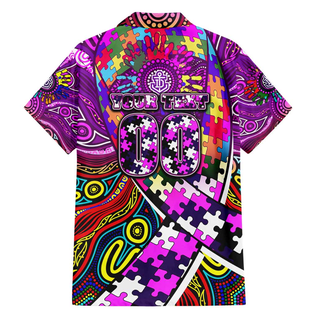Autism Awareness Australia Fremantle Freo Family Matching Off Shoulder Maxi Dress and Hawaiian Shirt Aboriginal Indigenous Art
