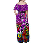 Autism Awareness Australia Fremantle Freo Family Matching Off Shoulder Maxi Dress and Hawaiian Shirt Aboriginal Indigenous Art