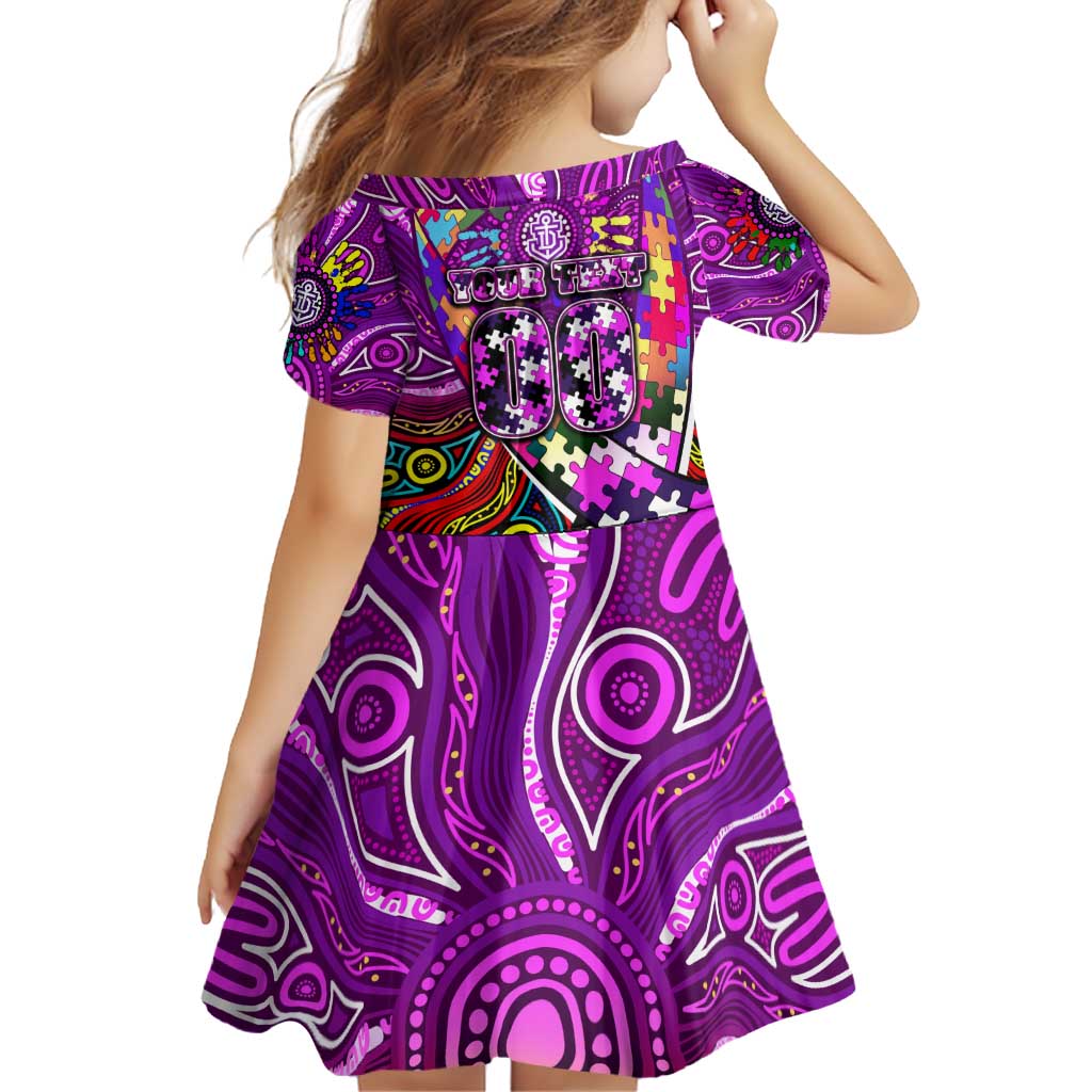 Autism Awareness Australia Fremantle Freo Family Matching Off Shoulder Short Dress and Hawaiian Shirt Aboriginal Indigenous Art