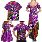 Autism Awareness Australia Fremantle Freo Family Matching Summer Maxi Dress and Hawaiian Shirt Aboriginal Indigenous Art
