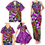Autism Awareness Australia Fremantle Freo Family Matching Tank Maxi Dress and Hawaiian Shirt Aboriginal Indigenous Art