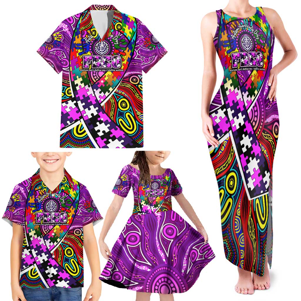 Autism Awareness Australia Fremantle Freo Family Matching Tank Maxi Dress and Hawaiian Shirt Aboriginal Indigenous Art