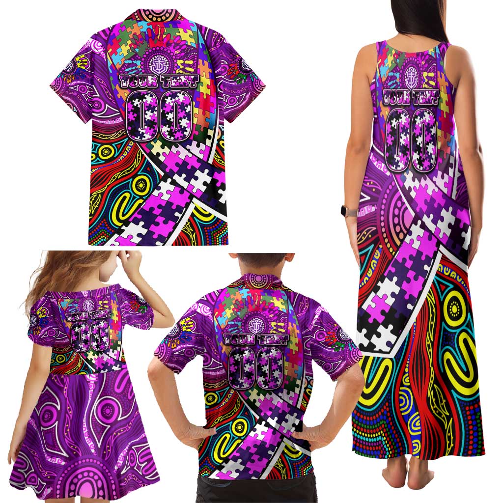 Autism Awareness Australia Fremantle Freo Family Matching Tank Maxi Dress and Hawaiian Shirt Aboriginal Indigenous Art