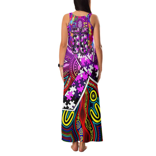 Autism Awareness Australia Fremantle Freo Family Matching Tank Maxi Dress and Hawaiian Shirt Aboriginal Indigenous Art