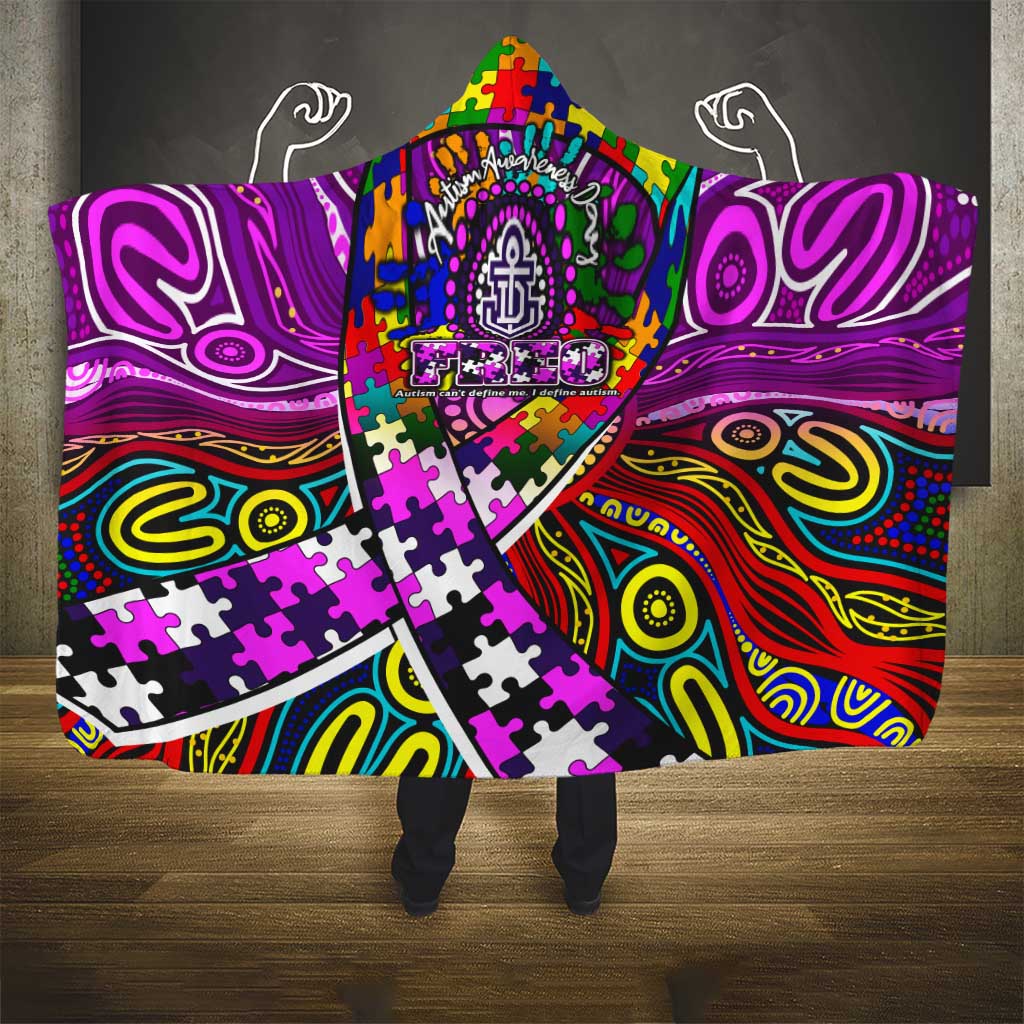 Autism Awareness Australia Fremantle Freo Hooded Blanket Aboriginal Indigenous Art