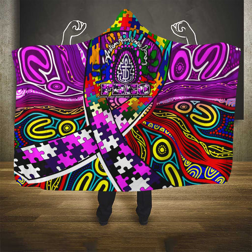 Autism Awareness Australia Fremantle Freo Hooded Blanket Aboriginal Indigenous Art