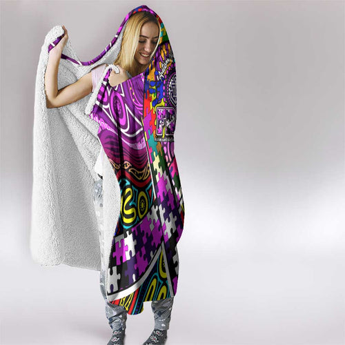 Autism Awareness Australia Fremantle Freo Hooded Blanket Aboriginal Indigenous Art