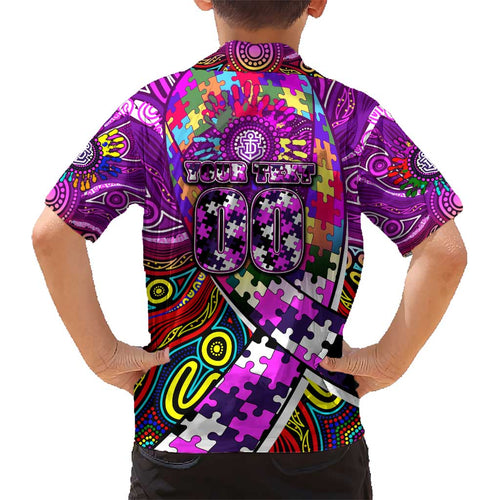 Autism Awareness Australia Fremantle Freo Kid Hawaiian Shirt Aboriginal Indigenous Art