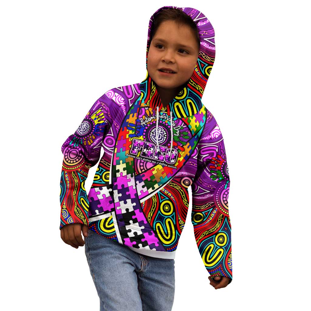 Autism Awareness Australia Fremantle Freo Kid Hoodie Aboriginal Indigenous Art