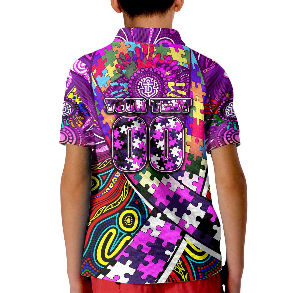 Autism Awareness Australia Fremantle Freo Kid Polo Shirt Aboriginal Indigenous Art