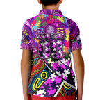 Autism Awareness Australia Fremantle Freo Kid Polo Shirt Aboriginal Indigenous Art