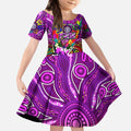 Autism Awareness Australia Fremantle Freo Kid Short Sleeve Dress Aboriginal Indigenous Art