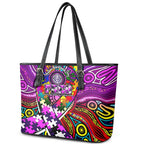 Autism Awareness Australia Fremantle Freo Leather Tote Bag Aboriginal Indigenous Art