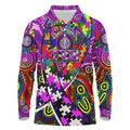 Autism Awareness Australia Fremantle Freo Long Sleeve Polo Shirt Aboriginal Indigenous Art