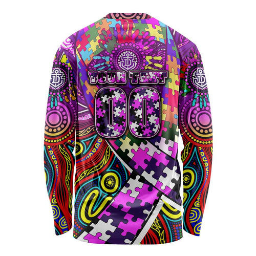Autism Awareness Australia Fremantle Freo Long Sleeve Shirt Aboriginal Indigenous Art