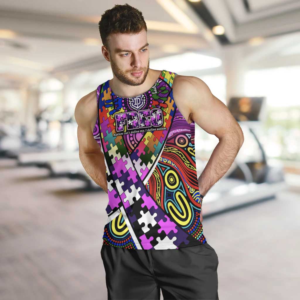 Autism Awareness Australia Fremantle Freo Men Tank Top Aboriginal Indigenous Art