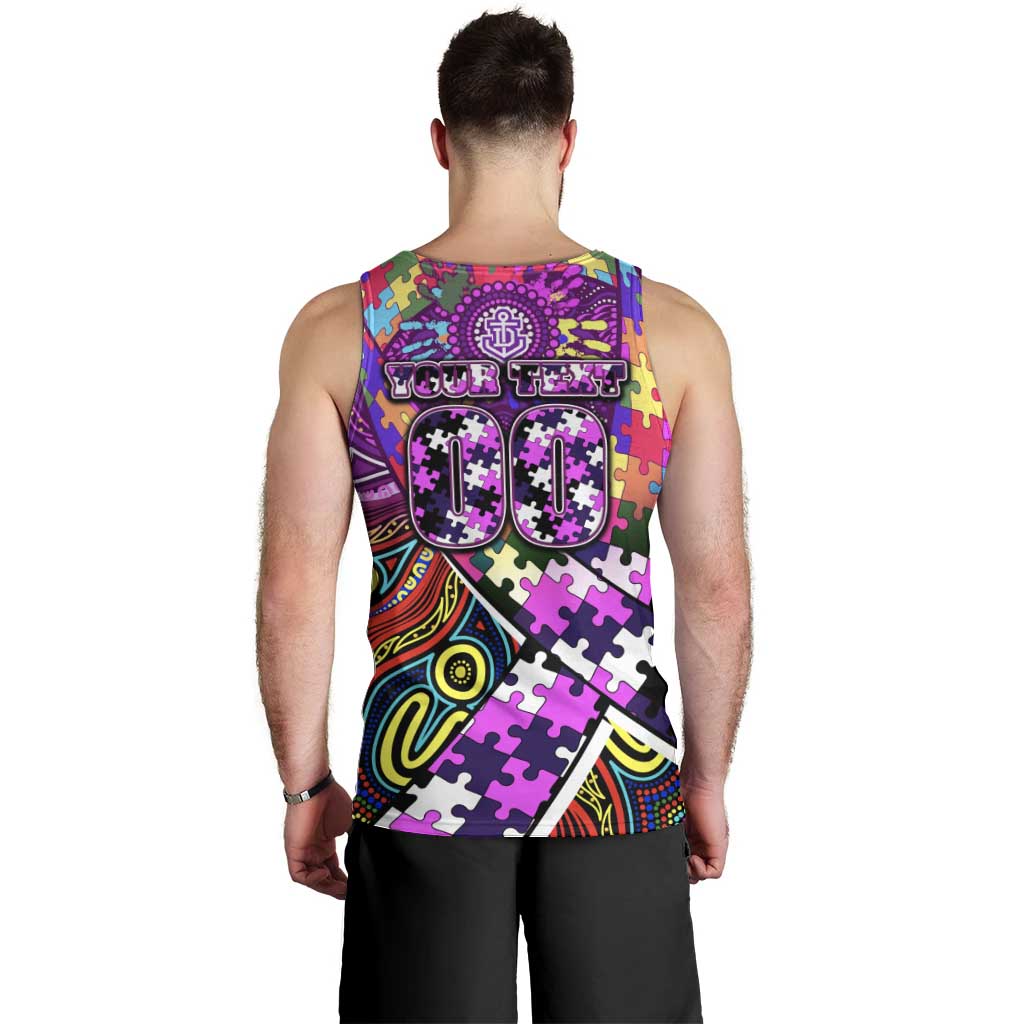 Autism Awareness Australia Fremantle Freo Men Tank Top Aboriginal Indigenous Art