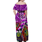 Autism Awareness Australia Fremantle Freo Off Shoulder Maxi Dress Aboriginal Indigenous Art
