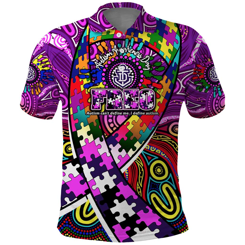 Autism Awareness Australia Fremantle Freo Polo Shirt Aboriginal Indigenous Art
