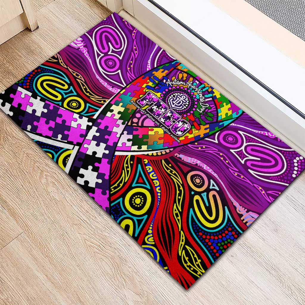 Autism Awareness Australia Fremantle Freo Rubber Doormat Aboriginal Indigenous Art