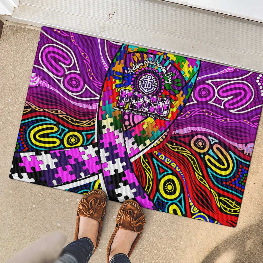 Autism Awareness Australia Fremantle Freo Rubber Doormat Aboriginal Indigenous Art