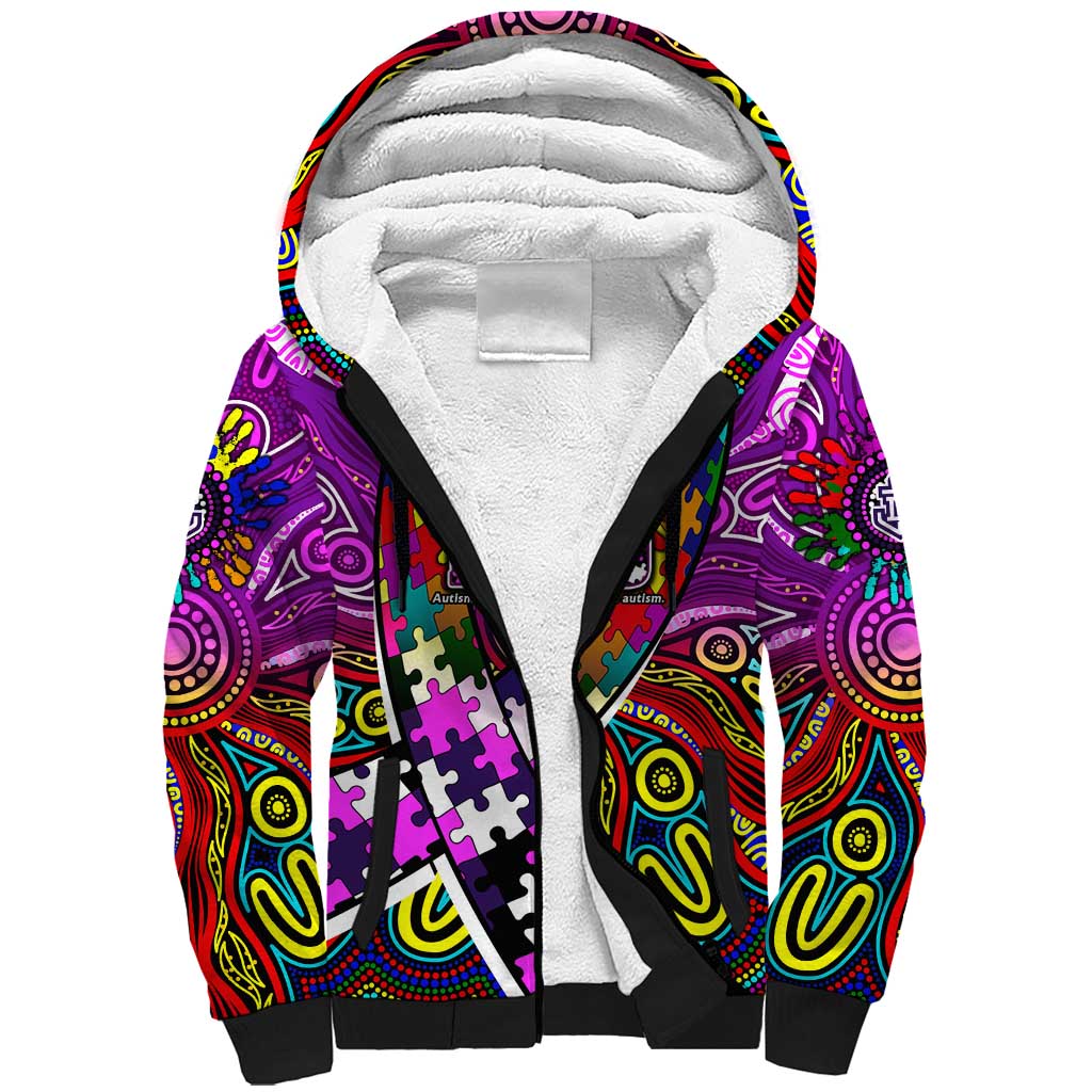 Autism Awareness Australia Fremantle Freo Sherpa Hoodie Aboriginal Indigenous Art