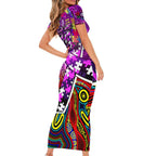 Autism Awareness Australia Fremantle Freo Short Sleeve Bodycon Dress Aboriginal Indigenous Art